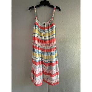 MNG By Mango Dress Womens S Multicolor Stripe Scoop Neck Lined Sundress